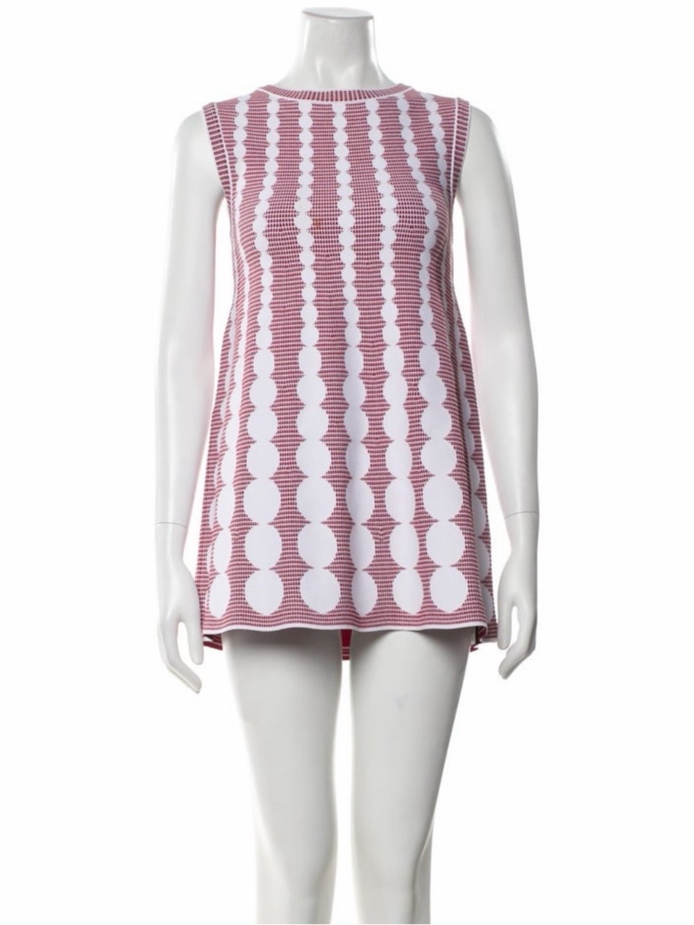 Alaia Vintage Spring/Summer 2006 Pink and White Sleeveless Mini Dress